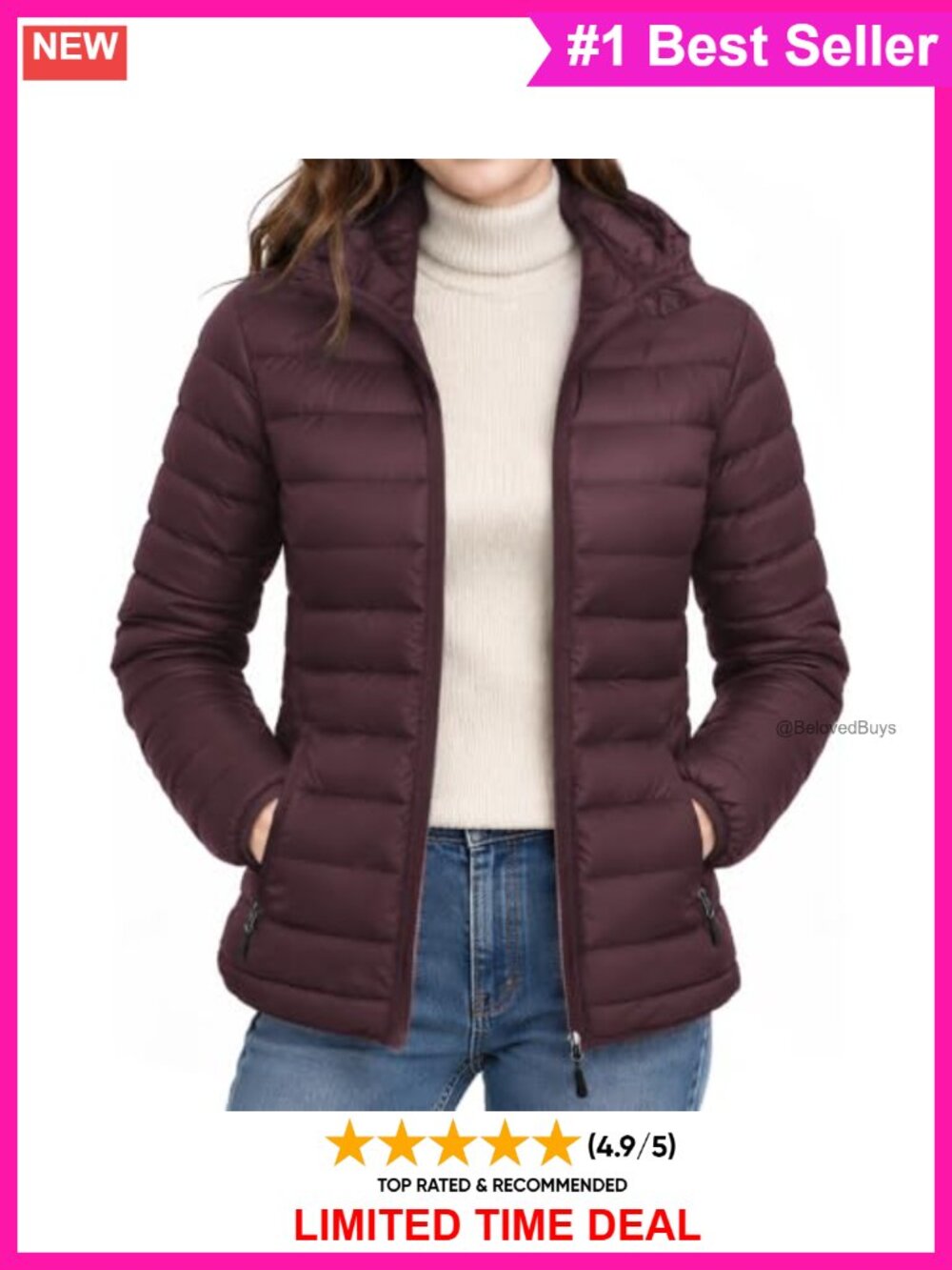 Women's Quilted Puffer Jacket Lightweight Packable Winter Warm Coat